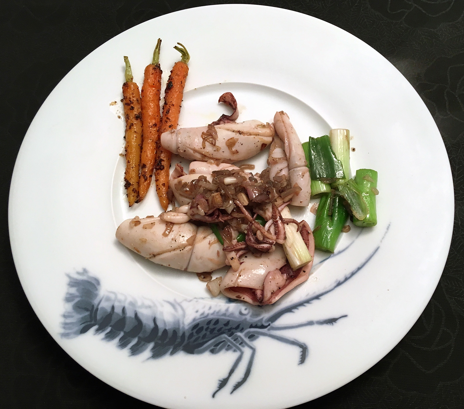 Schneller Teller mit Calamari und frischem Gemüse - Olafs Gourmet Notizen