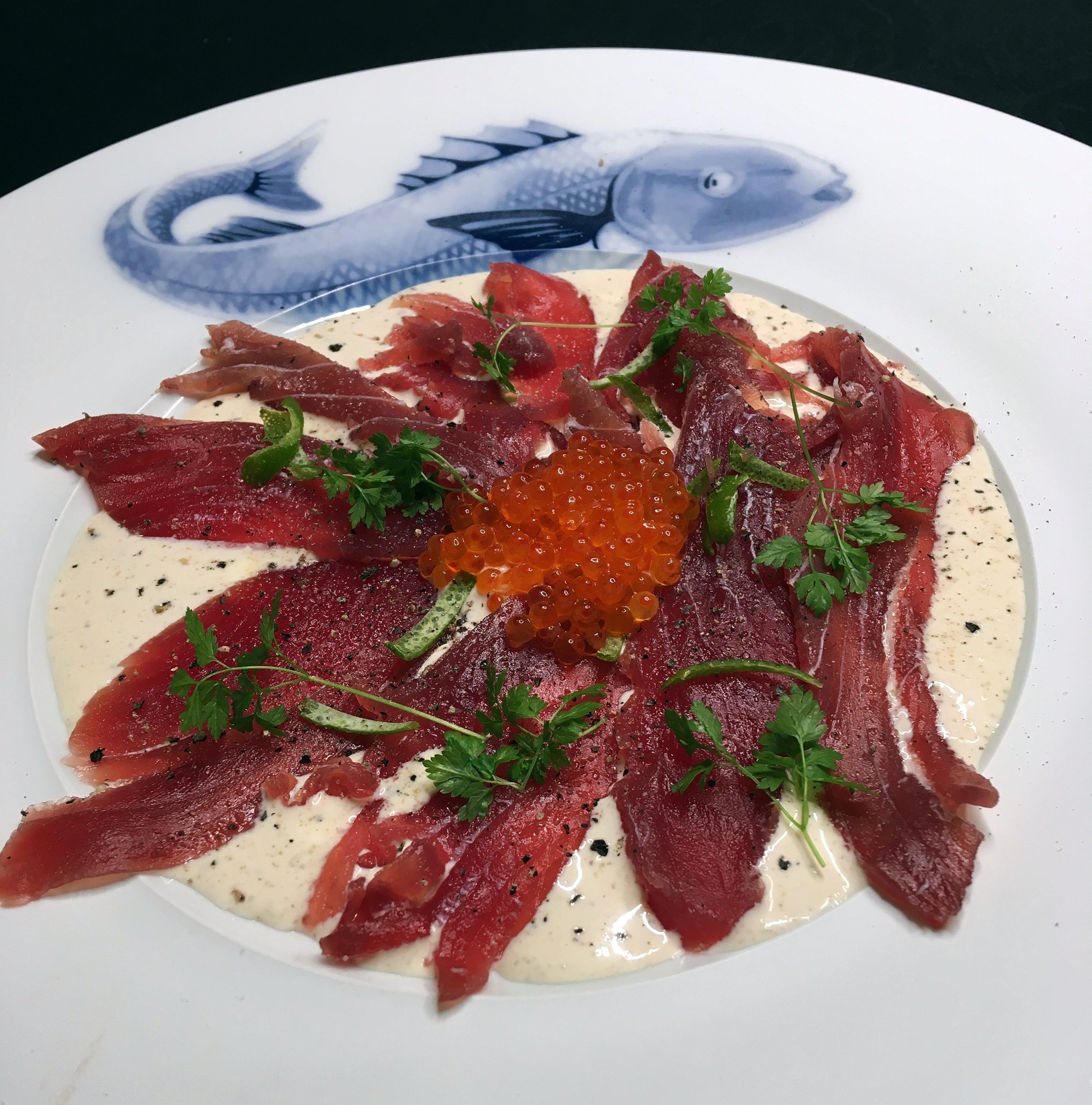 Carpaccio vom Thunfisch auf Limonensauce - Olafs Gourmet Notizen